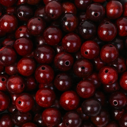 200Pcs Dark Brown Round Wooden Beads 6/8/10/12mm Loose Spacer for Jewellery