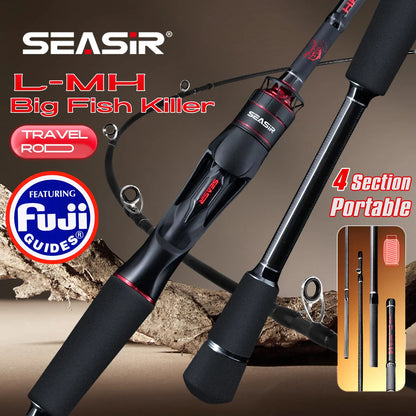 Casting Fishing Rod Heavy Power 1.83M 4-Piece 7-9KG Travel Fishing Gear