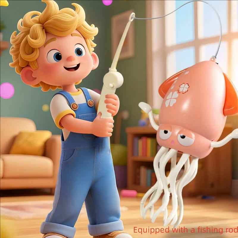 Children Stress-relieving Fishing Octopus Toy for Kids Fun Play