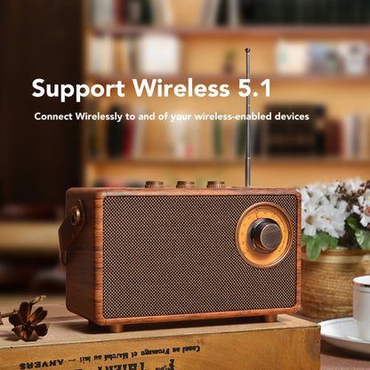 Mini Retro Wireless Bluetooth Speaker Portable FM Radio Music Player