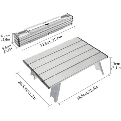 Mini Camping Table Ultralight Portable Aluminum Folding Outdoor Picnic BBQ