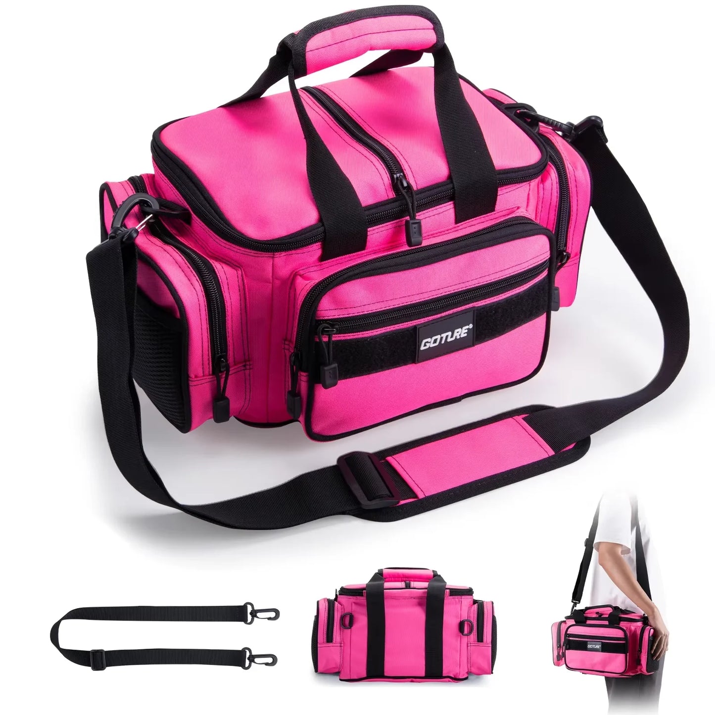 Fishing Tackle Bag Large Capacity Backpack 600D Oxford Waterproof Camping
