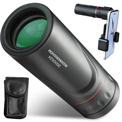 24x HD Monocular Telescope with Phone Adapter Pocket Scope Stargazing Travel