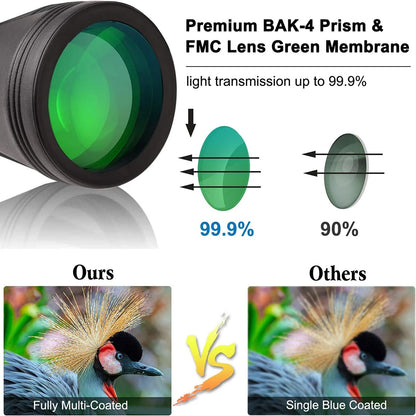 20x50 BAK4 FMC Binoculars Smartphone Adapter Hiking Hunting Outdoor Optics