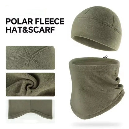 2Pcs Winter Fleece Face Cover Balaclava Neck Warmer Windproof Hat