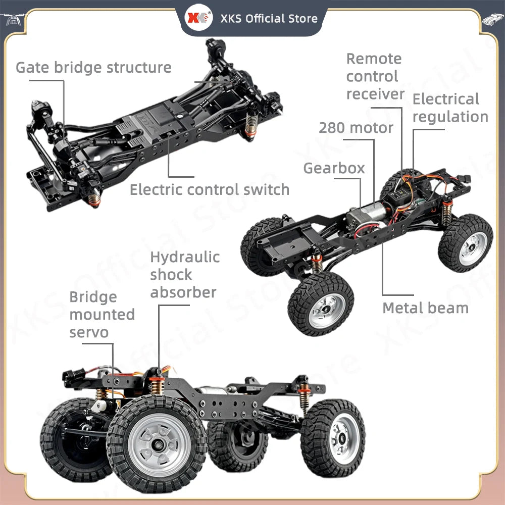 MN168 RC Car 1:12 Full Scale RTR Version MN Model 2.4G 4WD 280 Motor Proportional Off-Road RC Remote Control Car for Boys Gifts-EXPROTAS