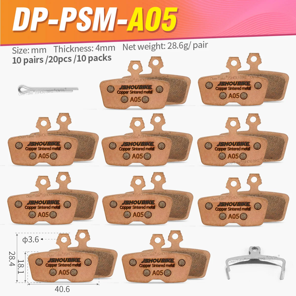 Metal Hydraulic Brake Pads for SRAM Code R RSC Avid Code by JSHOUBIKE Sintered