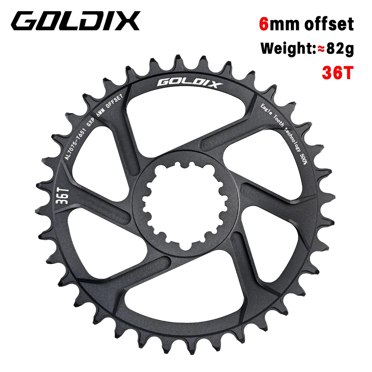 GOLDIX 3-Bolt Chainring Narrow Wide 30T 32T 34T 36T 38T for SRAM Crankset