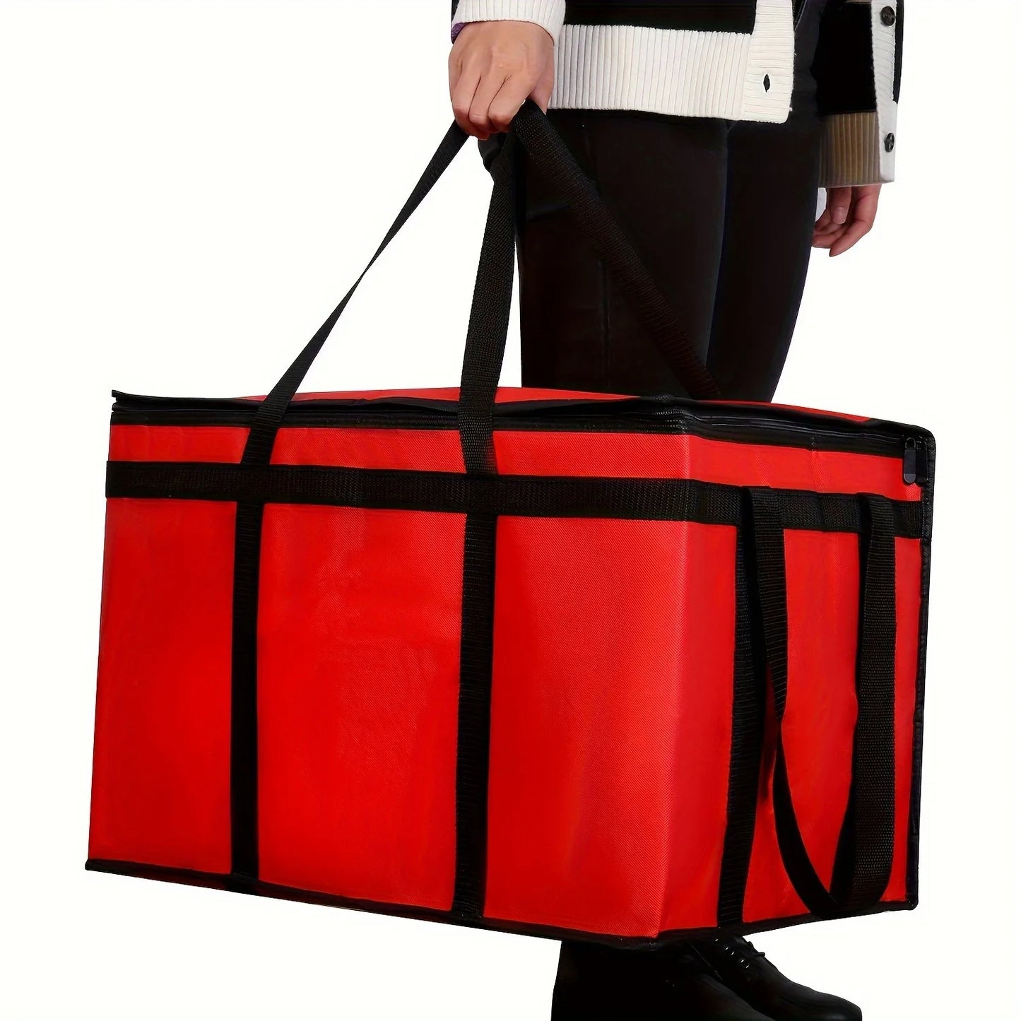Pizza Delivery Bag Insulated Waterproof Large Capacity Portable Easy Clean