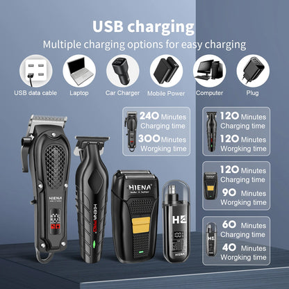 Professional Hair Clippers Cordless Trimmer for Men Beard Shaver Machine