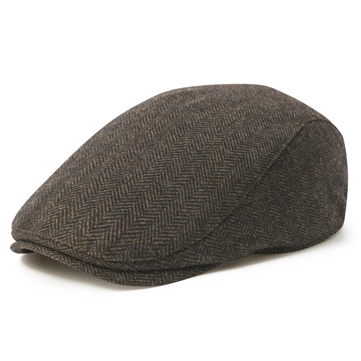 Men's Herringbone Newsboy Hat Wool Blend Flat Cap Gatsby Style