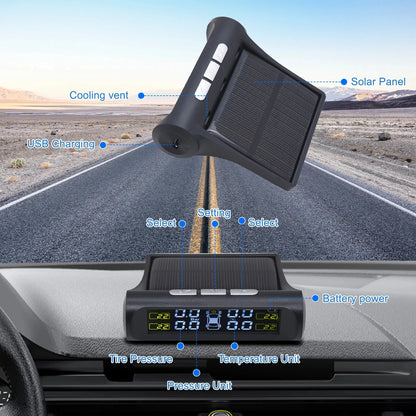 Intelligence Wireless Tire Pressure Monitoring System with 4 Sensors
