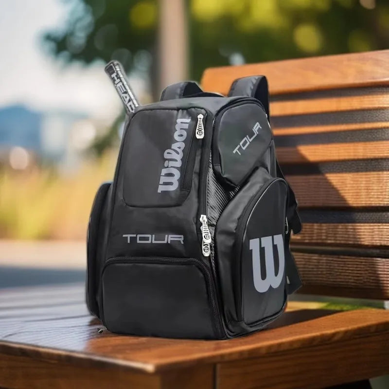Wilson Tennis Bag Holds 2 Tennis Rackets Tennis Backpack Daily Portable Court Racket Bag Men Women Padel Sports Backpack-EXPROTAS