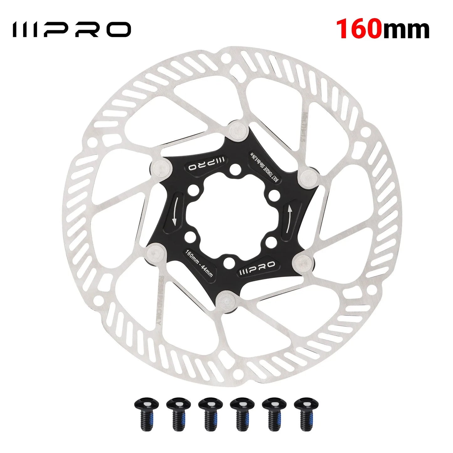 IIIPRO Ultralight Disc Brake Rotor 140/160mm 6-Bolt Center Lock 1.8mm Hollow