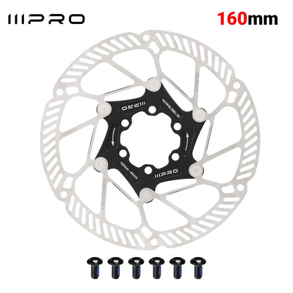 IIIPRO Ultralight Disc Brake Rotor 140/160mm 6-Bolt Center Lock 1.8mm Hollow