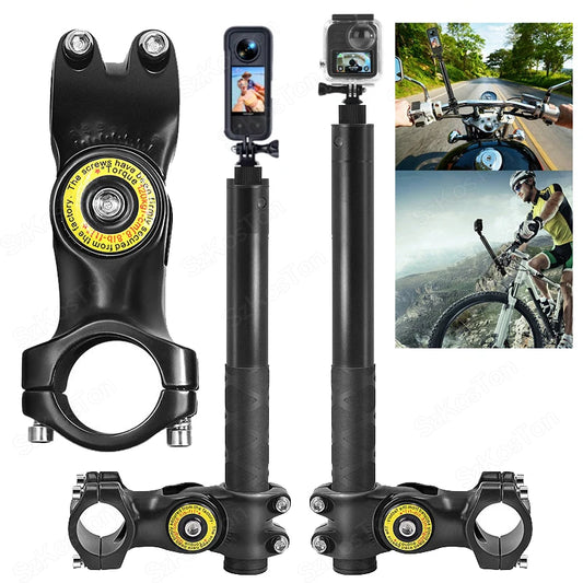 Selfie Stick Handlebar Mount for Insta360 X5 X3 X4 GoPro Hero 13–8 DJI Action
