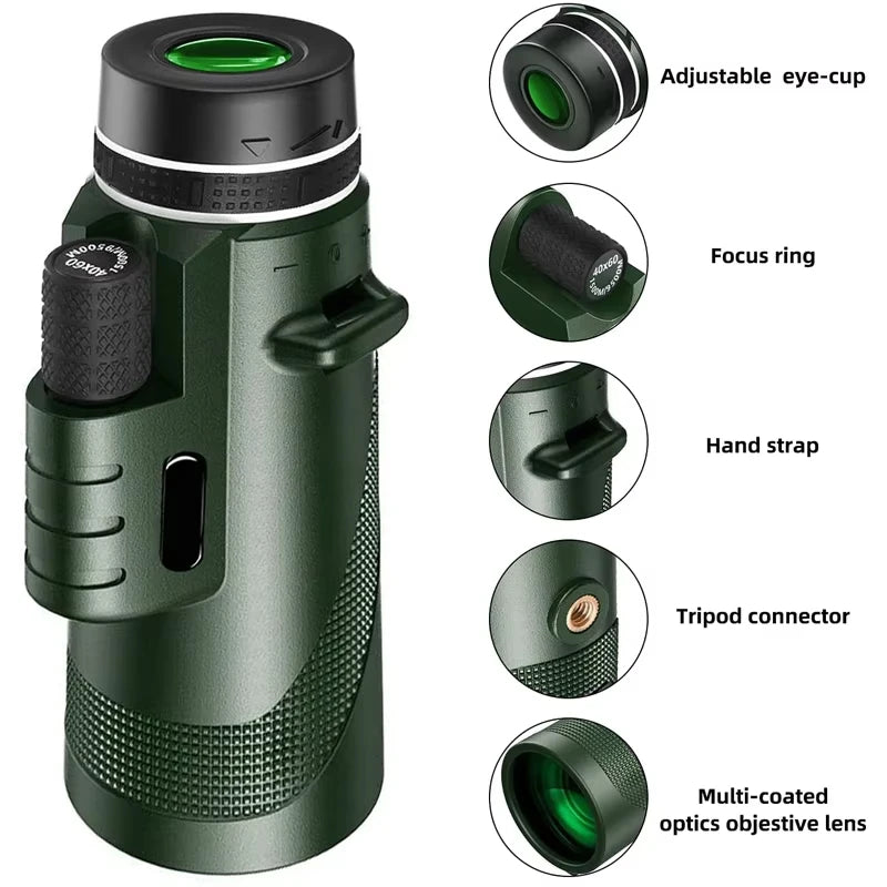 80x100 HD Zoom Telescope Long Distance Folding Outdoor Hunting Camping Travel
