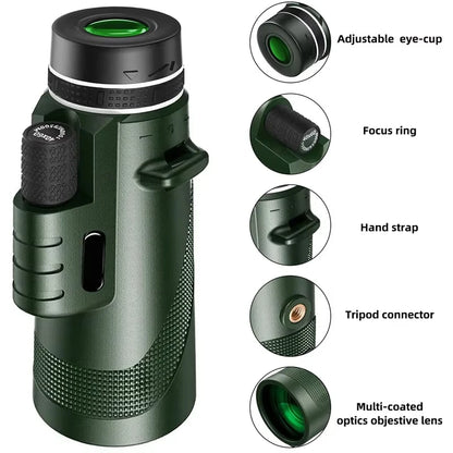 80x100 HD Zoom Telescope Long Distance Folding Outdoor Hunting Camping Travel