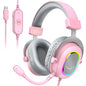 FIFINE Ampligame H6W RGB Gaming Headset 7.1 Surround 3-EQ Mic Inline Control for PC PS4 PS5