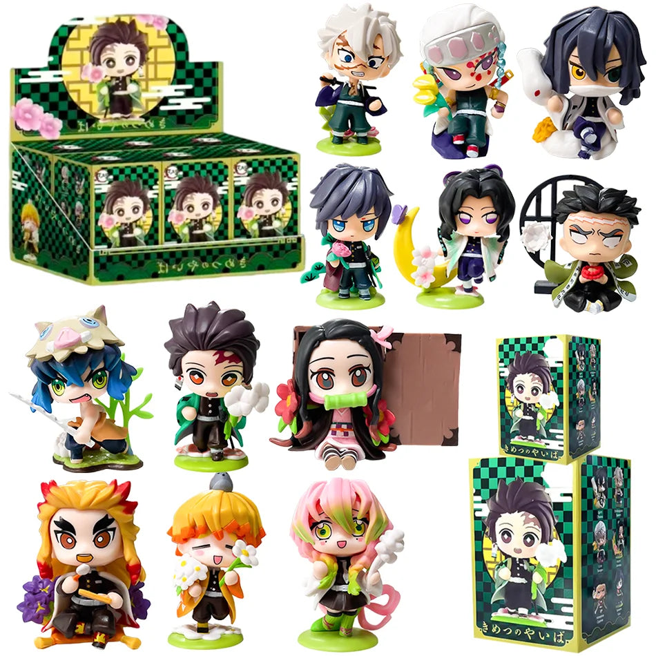 Demon Slayer Blind Box Figure Tanjiro Nezuko Anime PVC Collectible Toy