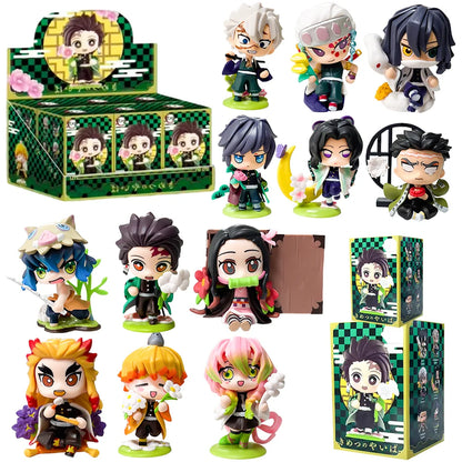 Demon Slayer Blind Box Figure Tanjiro Nezuko Anime PVC Collectible Toy