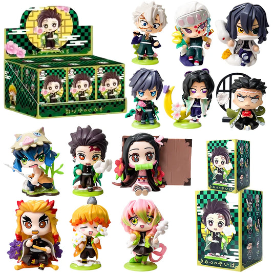 Demon Slayer Blind Box Figure Tanjiro Nezuko Anime PVC Collectible Toy