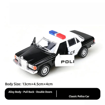 Retro Alloy Car Model 1/36 Scale Police Taxi Die-Cast Toy Vehicle