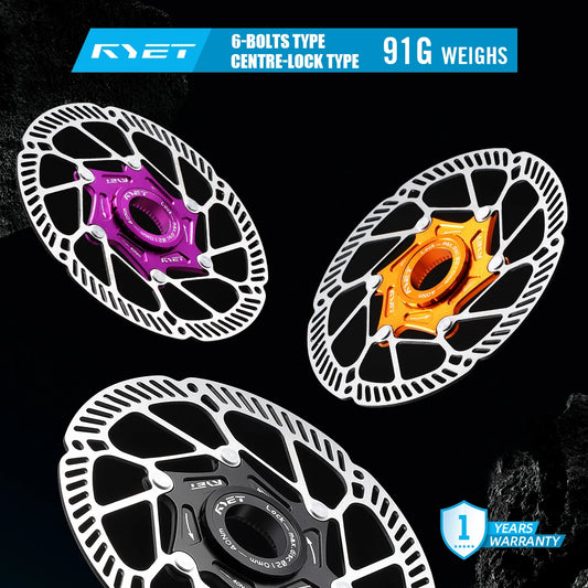RYET Ultralight Floating Disc Rotor 140/160mm 6-Bolt Center Lock for MTB Road Bike