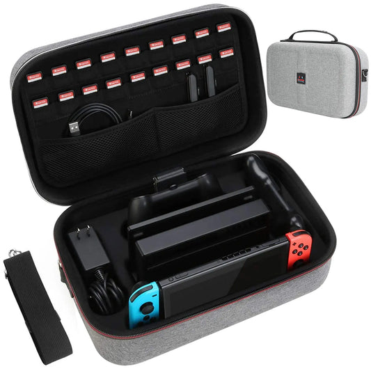 Carrying Storage Case Compatible with Nintendo Switch/Switch OLED Model, Switch Case with Protective Travel Carrying Bag-EXPROTAS