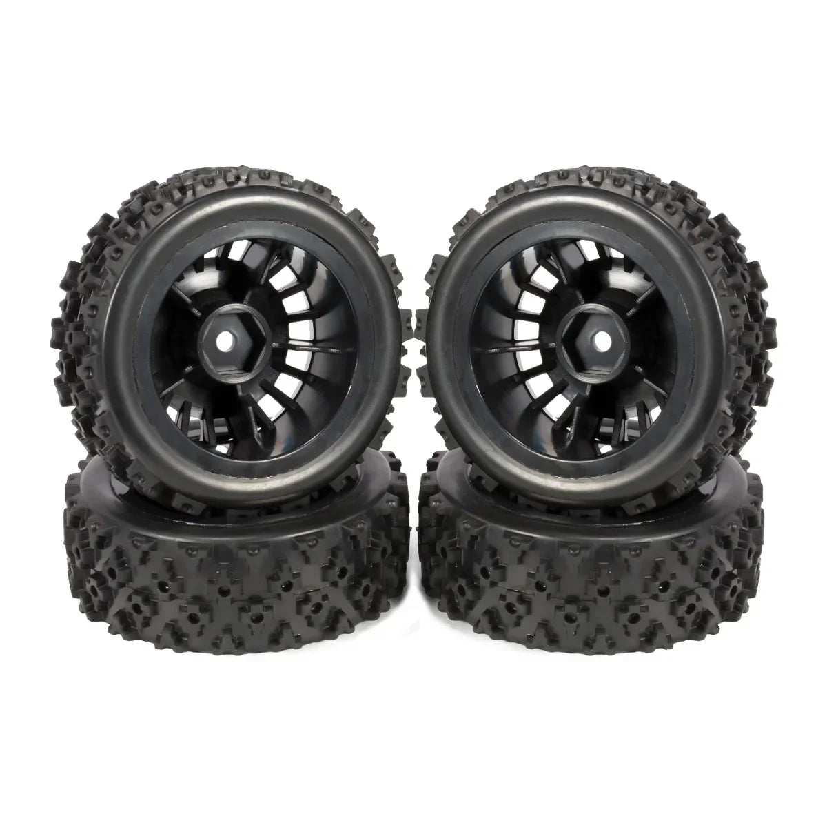 4PCS RC Rally Tires w/ 12mm Hex for Tamiya TT02 TT01 XV01 WR8 PTG-2
