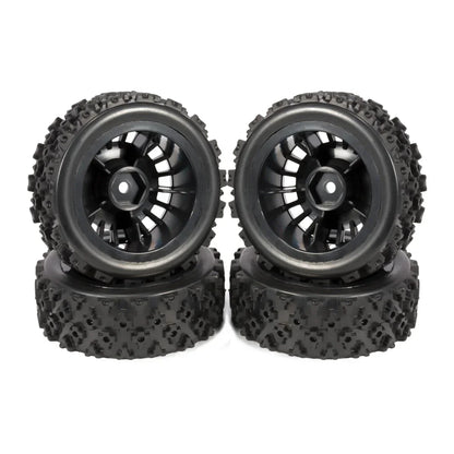 4PCS RC Rally Tires w/ 12mm Hex for Tamiya TT02 TT01 XV01 WR8 PTG-2