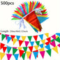 100/300/500Pcs Birthday Party Flags Pennant Banner Outdoor Decoration