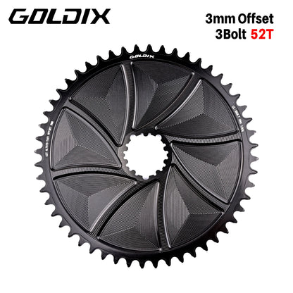 Narrow Wide Chainring 3-Bolt 3mm Offset for Goldix MTB Road Crankset