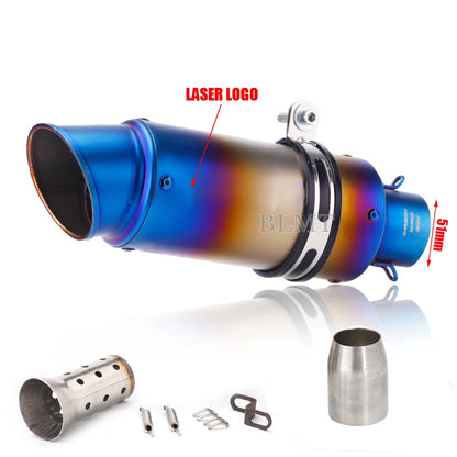 Universal Stainless Steel Slip-On Exhaust Muffler Carbon Look with DB Killer 51-60mm