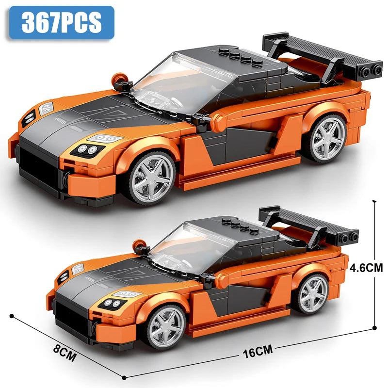Car Series Building Blocks Model Sets Sports Racing Speed Champion DIY Educational Bricks Toys Boys Kids Adult Christmas Gifts-EXPROTAS