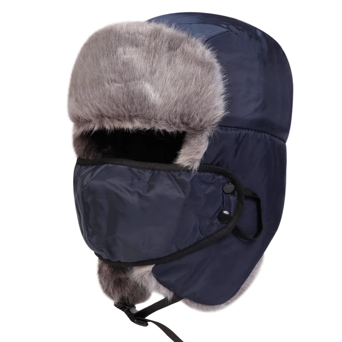 Unisex Winter Earflap Hat Ski Plush Lined Warm Knit Outdoor Cap
