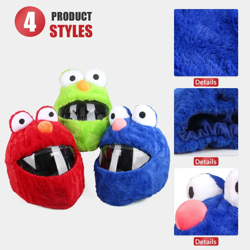 Protection Headgear Cover Plush Helmet for Motorcycle Full Face Cartoon