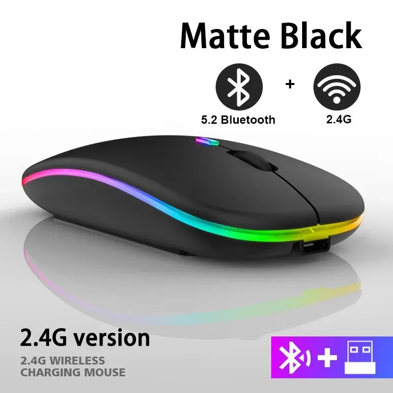 RGB Wireless Bluetooth Mouse 3600DPI LED Rechargeable for PC Laptop Gamer