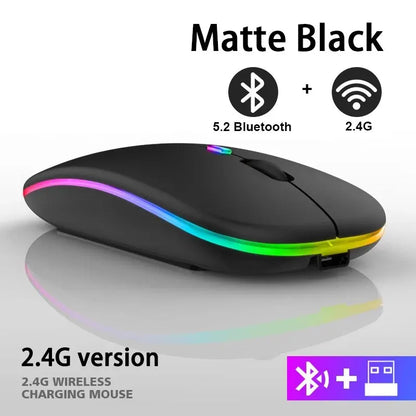 RGB Wireless Bluetooth Mouse 3600DPI LED Rechargeable for PC Laptop Gamer