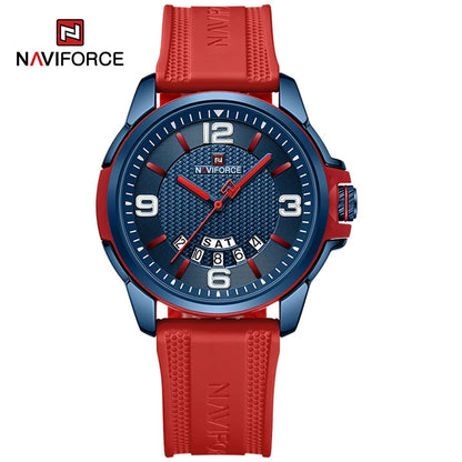 NAVIFORCE Creative TPU Strap Male Wristwatch Fashion Sports 3ATM Waterproof Quartz Day and Date Display Men Watches Reloj Hombre-EXPROTAS