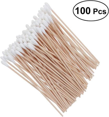 300PCS Cotton Swabs Pointed Tip Wooden Handle Precision Buds