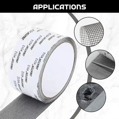 2Pcs Screen Repair Tape Self-Adhesive Fiberglass Window Patch Mesh