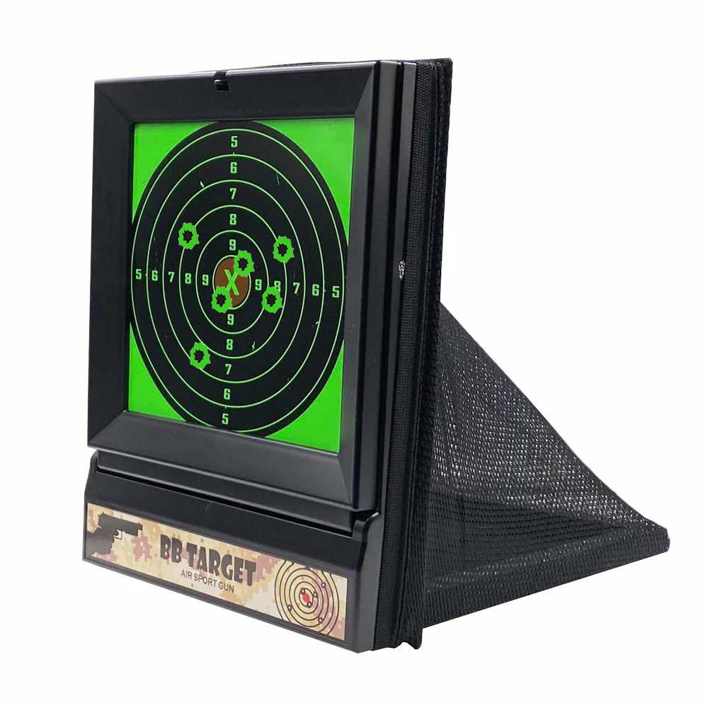 BB & Nerf Soft Bullet Trap Target w/ Spinner + Paper Targets Indoor Use