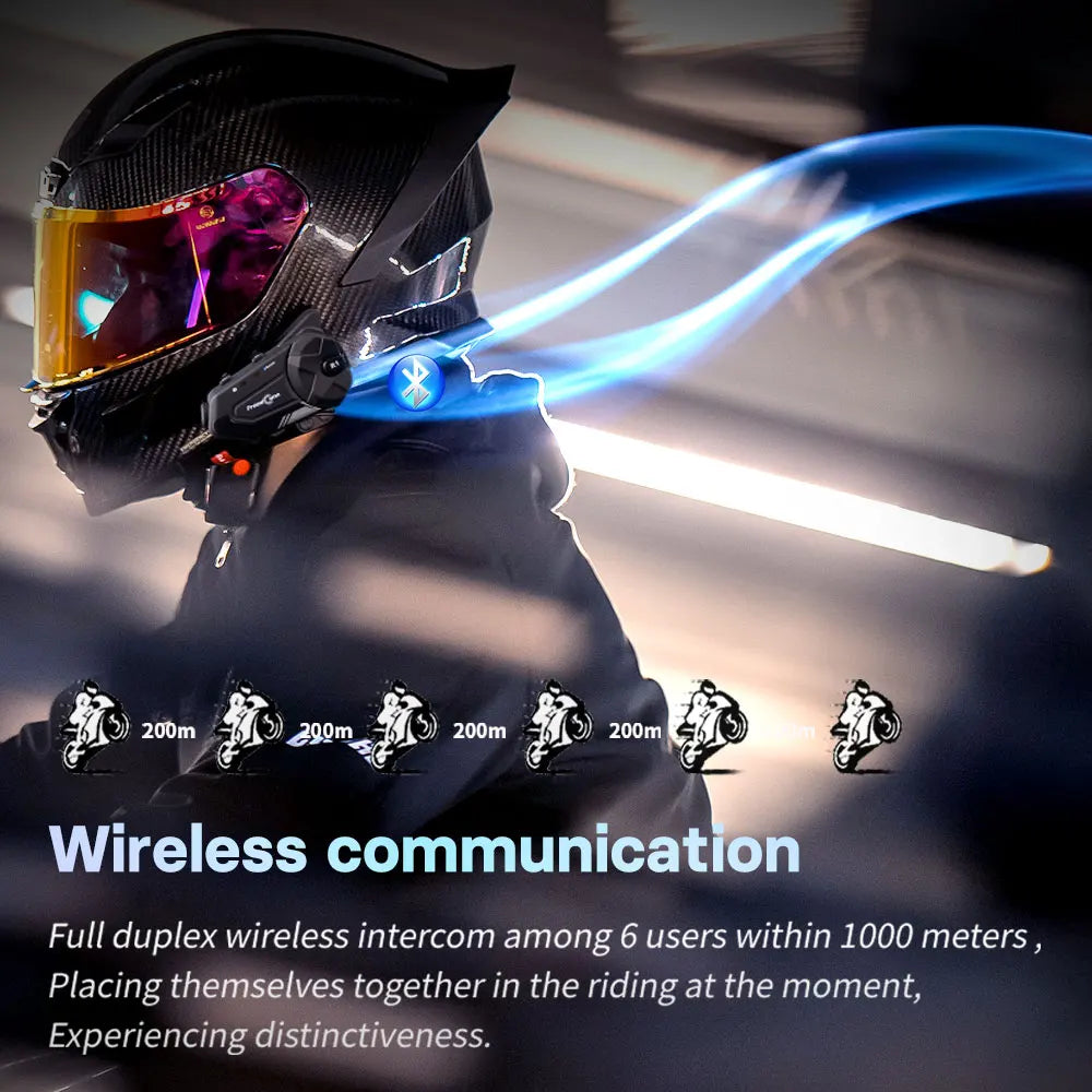 Freedconn R1 Pro Bluetooth Motorcycle Intercom Helmet Headset Group Speaker Headphone WiFi App Motorbike Dash Cam Moto Auto Dvr-EXPROTAS