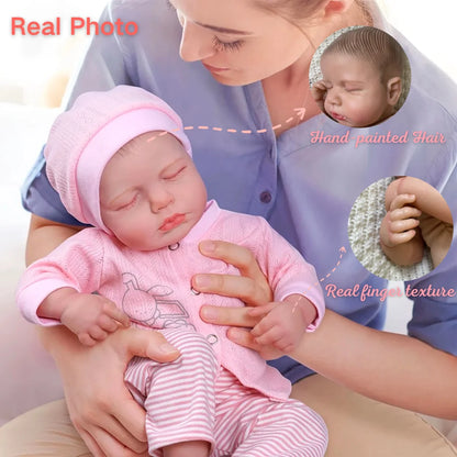 20" Reborn Baby Doll LouLou 3D Painted Lifelike Vinyl Newborn Girl Gift Toy