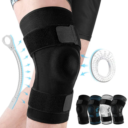 Sports Knee Brace Compression Sleeve with Patella Gel Pad & Side Stabilizers
