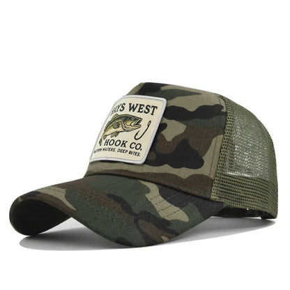 Mesh Fishing Cap Snapback Trucker Hat Breathable Unisex Outdoor