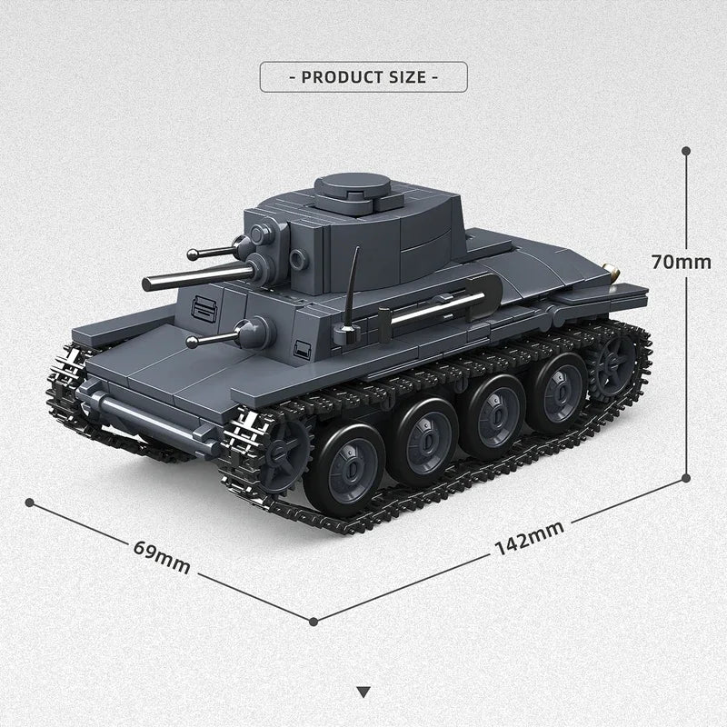 WW2 German Pz.Kpfw.38(t)A Light Tank Building Blocks Military Brick Model Set Gift