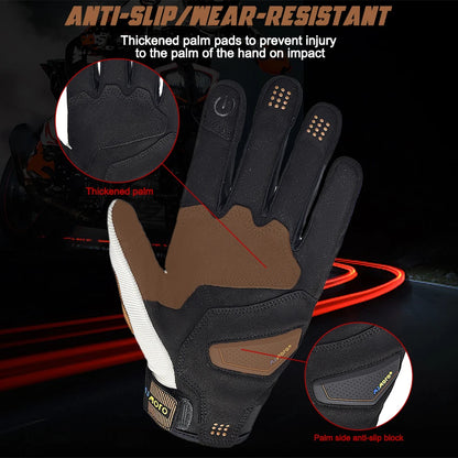 MJMOTO Summer Motorcycle Gloves Windproof Touchscreen Non-Slip Motocross