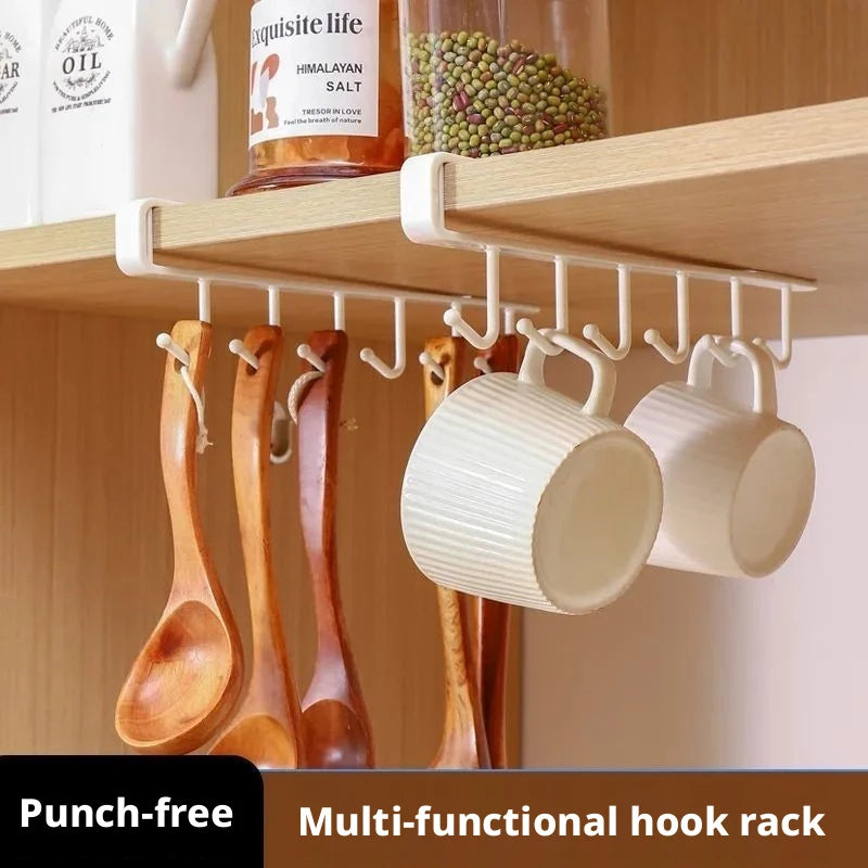Under Shelf Hooks Mug Holder Kitchen Cup Rack Metal Storage Organizer